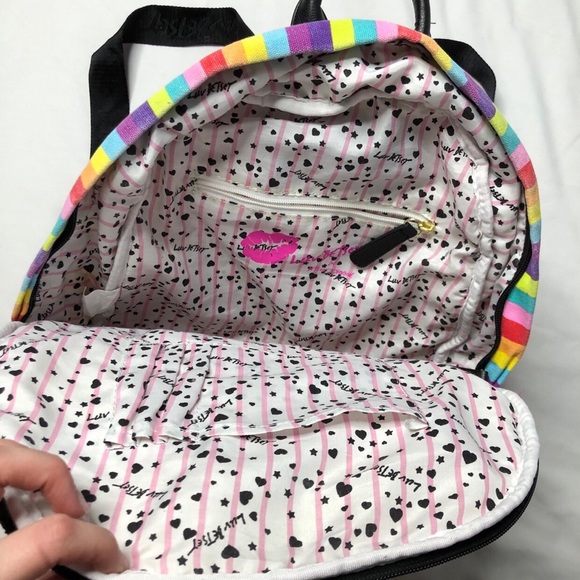 Betsey Johnson Rainbow Pink Backpack - Picture 2 of 4